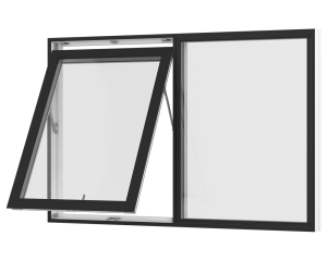 Rationel topstyret vindue med et fast felt. Kan bestilles i træ eller i en vedligeholdelses-fri  træ/alu udgave.

Modellen fås både i en retkantet moderne og klassisk udgave med profilerede karme.  

Modellen leveres i en Basic version med 2 lag glas 